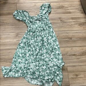 Floral Green Dress